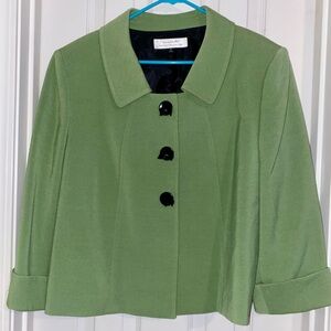 Tahari ASL Green Blazer‎ with Black Buttons